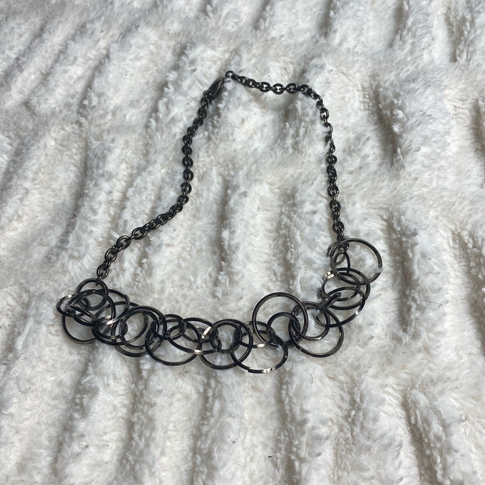 Dark gray hematite color necklace